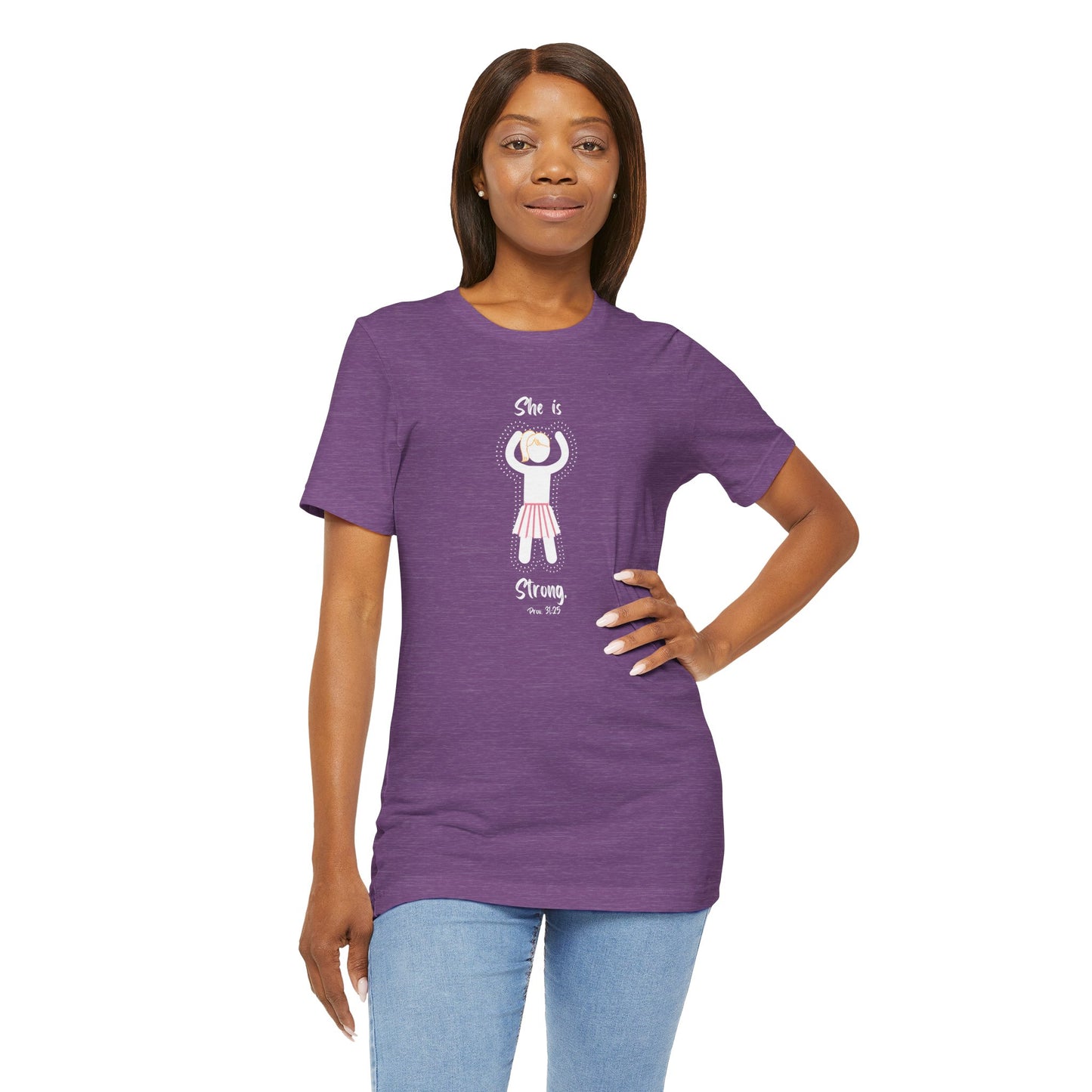 She is Strong Proverbs 31:25 Christian Women’s T-Shirt – Faith-Based Inspirational Tee