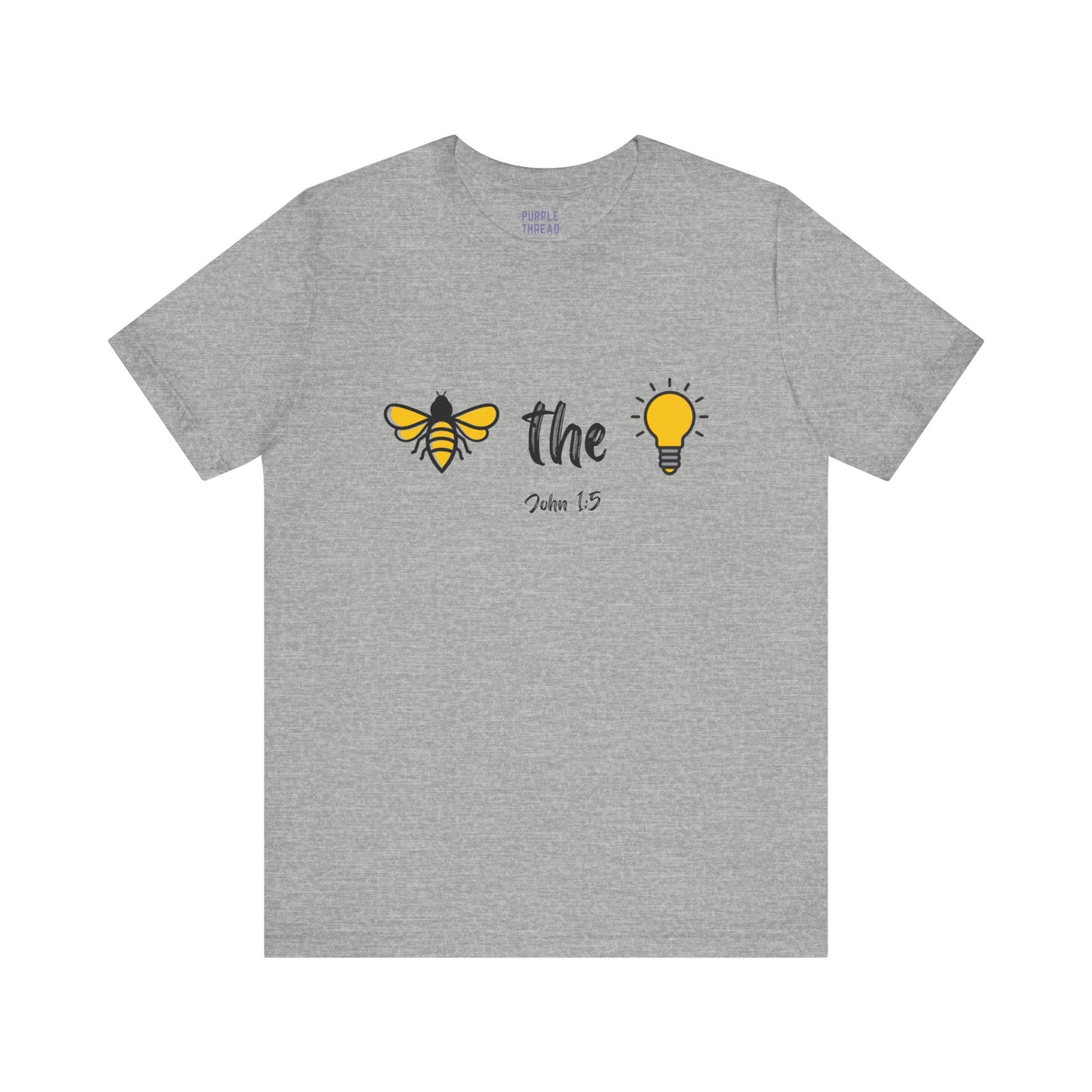 "Bee the Light" Jesus Shirt – Scripture T-Shirt for Men and Women Light and Cheerful Bee & Light Bulb Tee, Inspirational Gift, Summer Fashion, Nature Lover Shirt, Fun Daily Wear, Versatile Casual Top