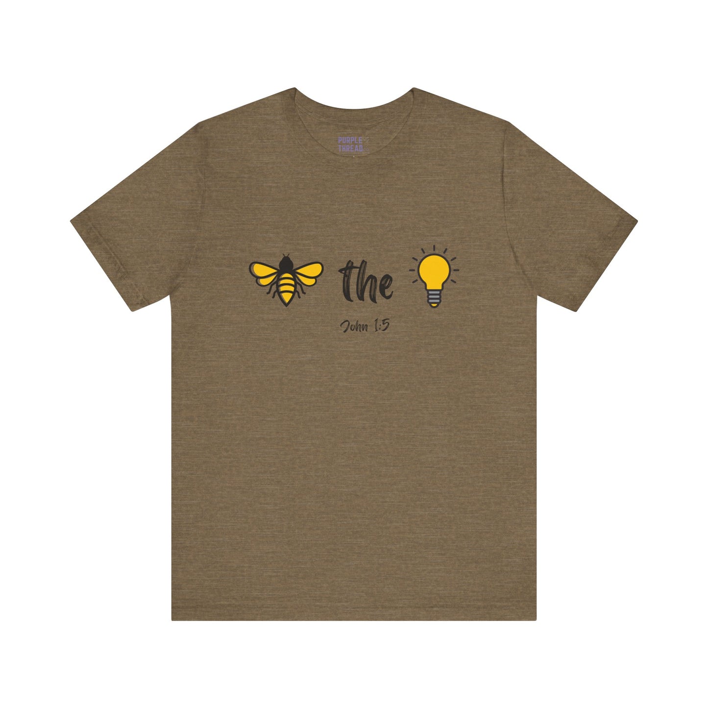 "Bee the Light" Jesus Shirt – Scripture T-Shirt for Men and Women Light and Cheerful Bee & Light Bulb Tee, Inspirational Gift, Summer Fashion, Nature Lover Shirt, Fun Daily Wear, Versatile Casual Top