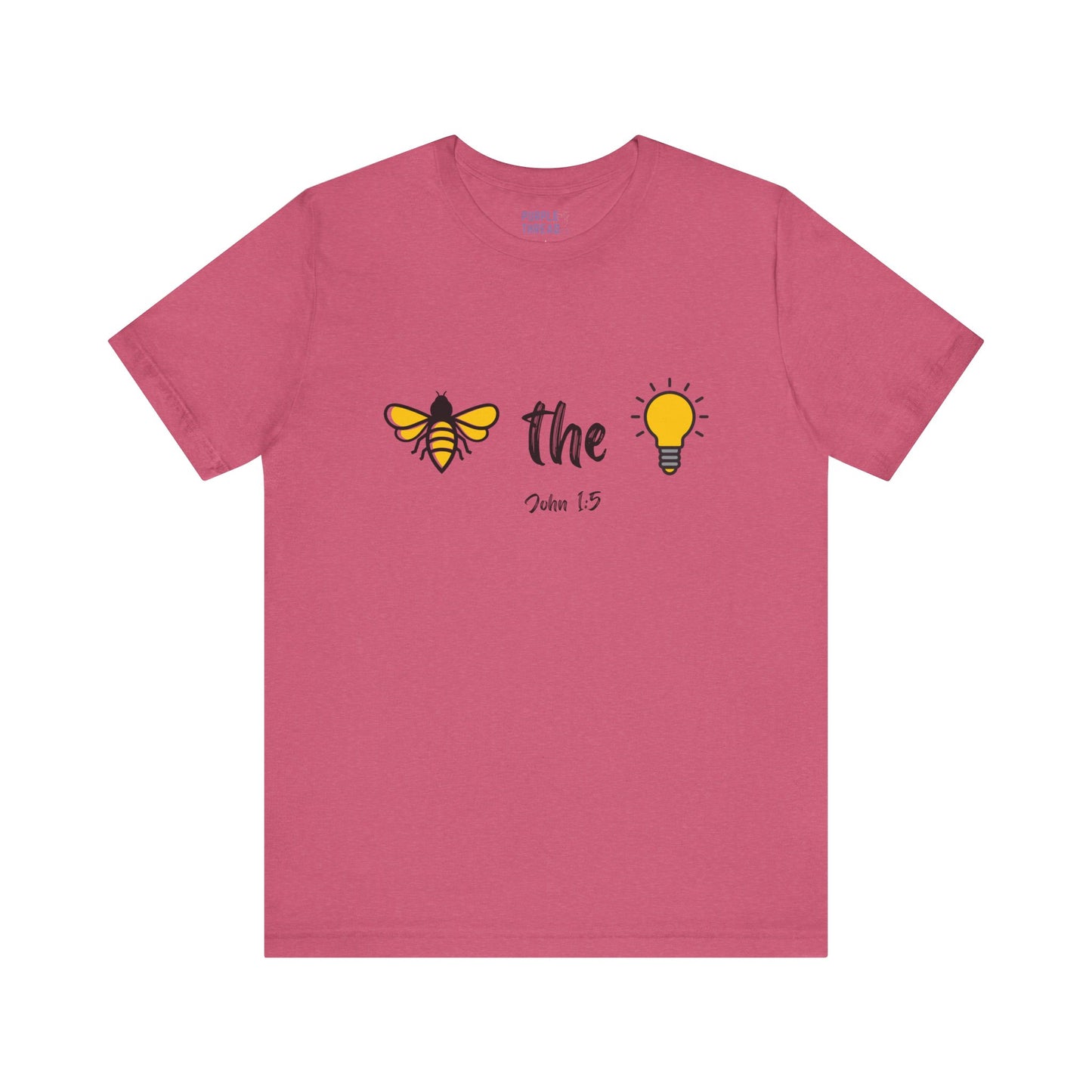 "Bee the Light" Jesus Shirt – Scripture T-Shirt for Men and Women Light and Cheerful Bee & Light Bulb Tee, Inspirational Gift, Summer Fashion, Nature Lover Shirt, Fun Daily Wear, Versatile Casual Top