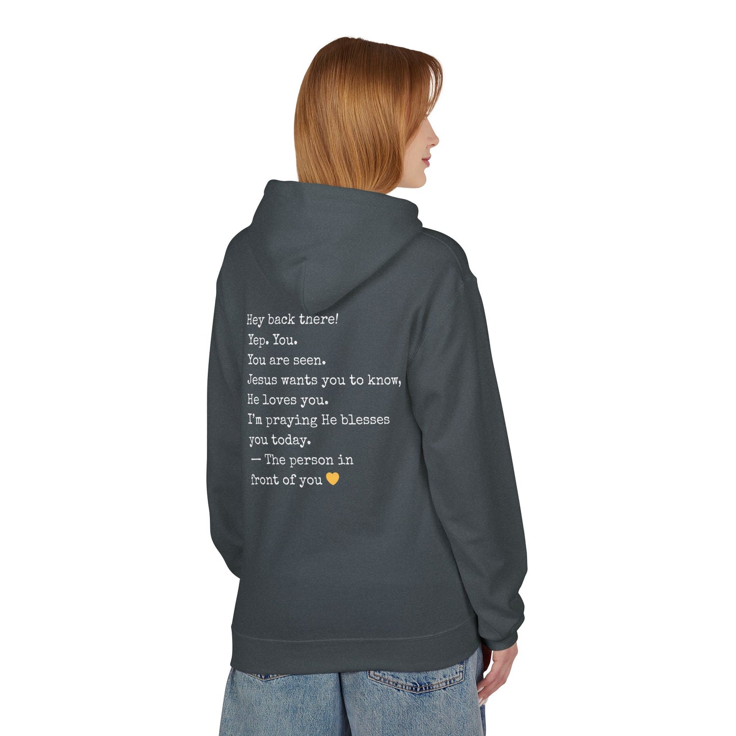 “Hey You” Christian Hoodie for Both Men and Women – Faith-Based Inspirational Hoodie That Speaks Life