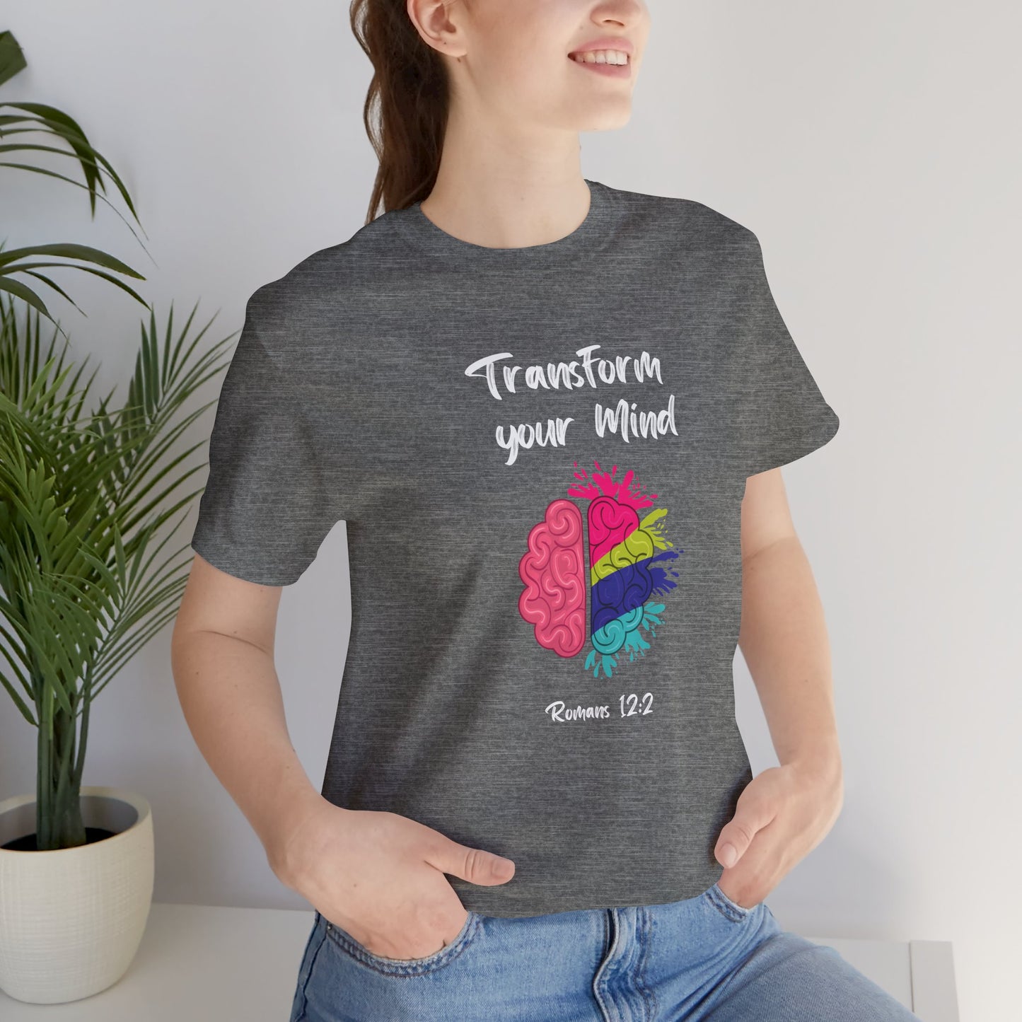 “Transform Your Mind” Christian T-Shirt – Romans 12:2 Inspired Faith Tee