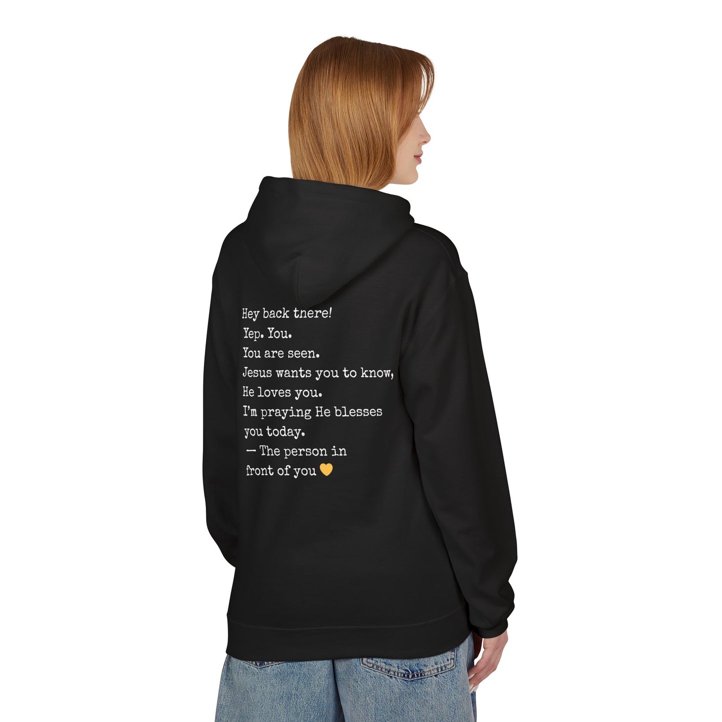 “Hey You” Christian Hoodie for Both Men and Women – Faith-Based Inspirational Hoodie That Speaks Life