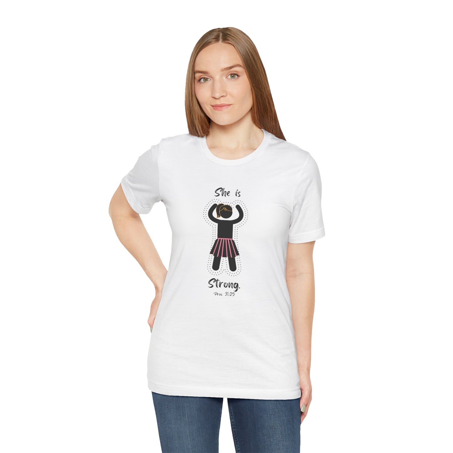 She is Strong LITE Proverbs 31:25 Christian Women’s T-Shirt – Faith-Based Inspirational Tee