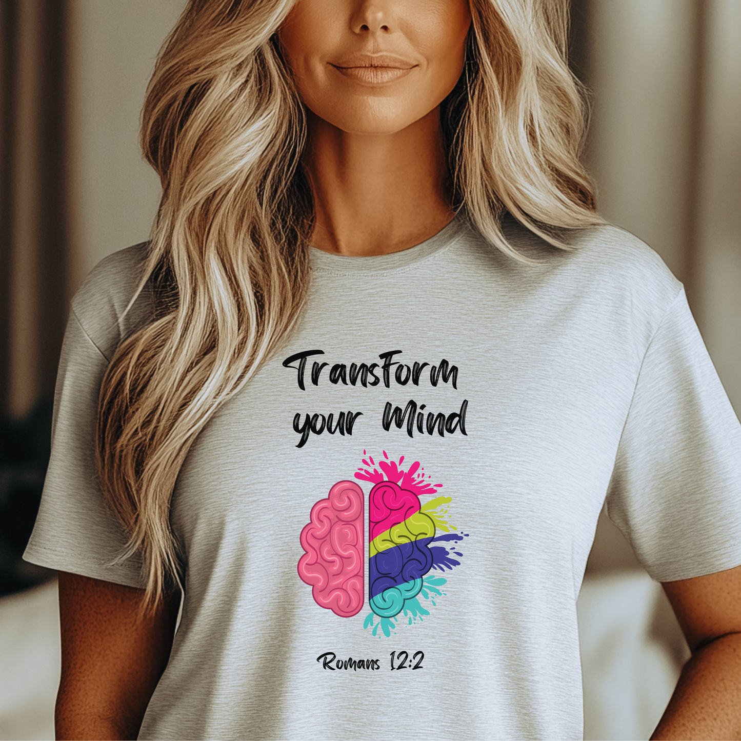 “Transform Your Mind” Christian T-Shirt – Romans 12:2 Inspired Faith Tee