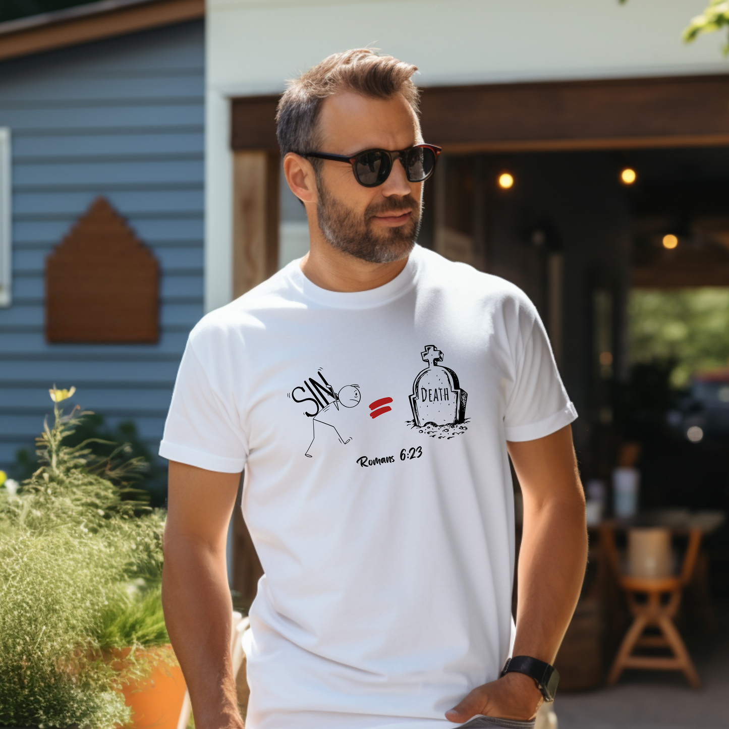 “The Wages of Sin is Death” T-Shirt – Romans 6:23 Evangelism Tee