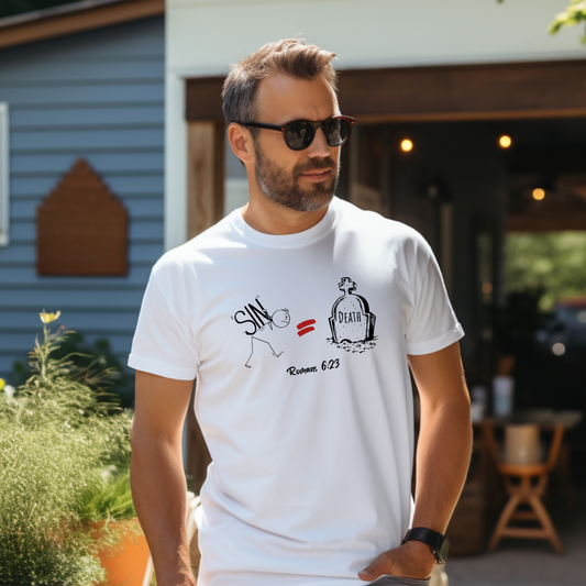 “The Wages of Sin is Death” T-Shirt – Romans 6:23 Evangelism Tee