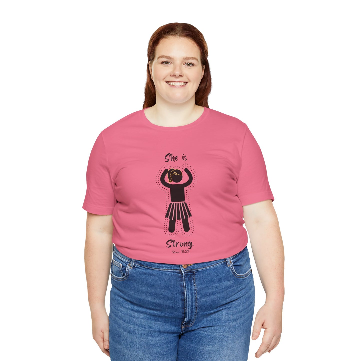 She is Strong LITE Proverbs 31:25 Christian Women’s T-Shirt – Faith-Based Inspirational Tee