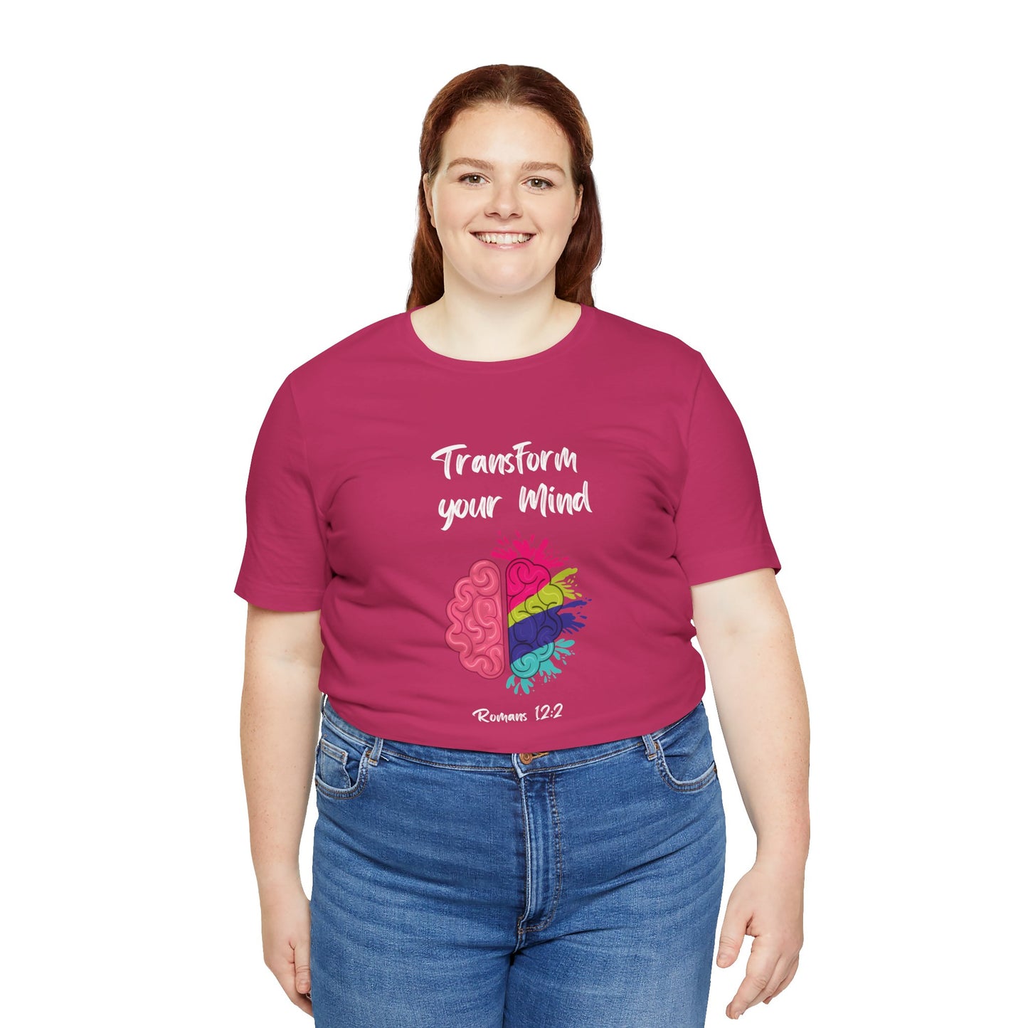 “Transform Your Mind” Christian T-Shirt – Romans 12:2 Inspired Faith Tee