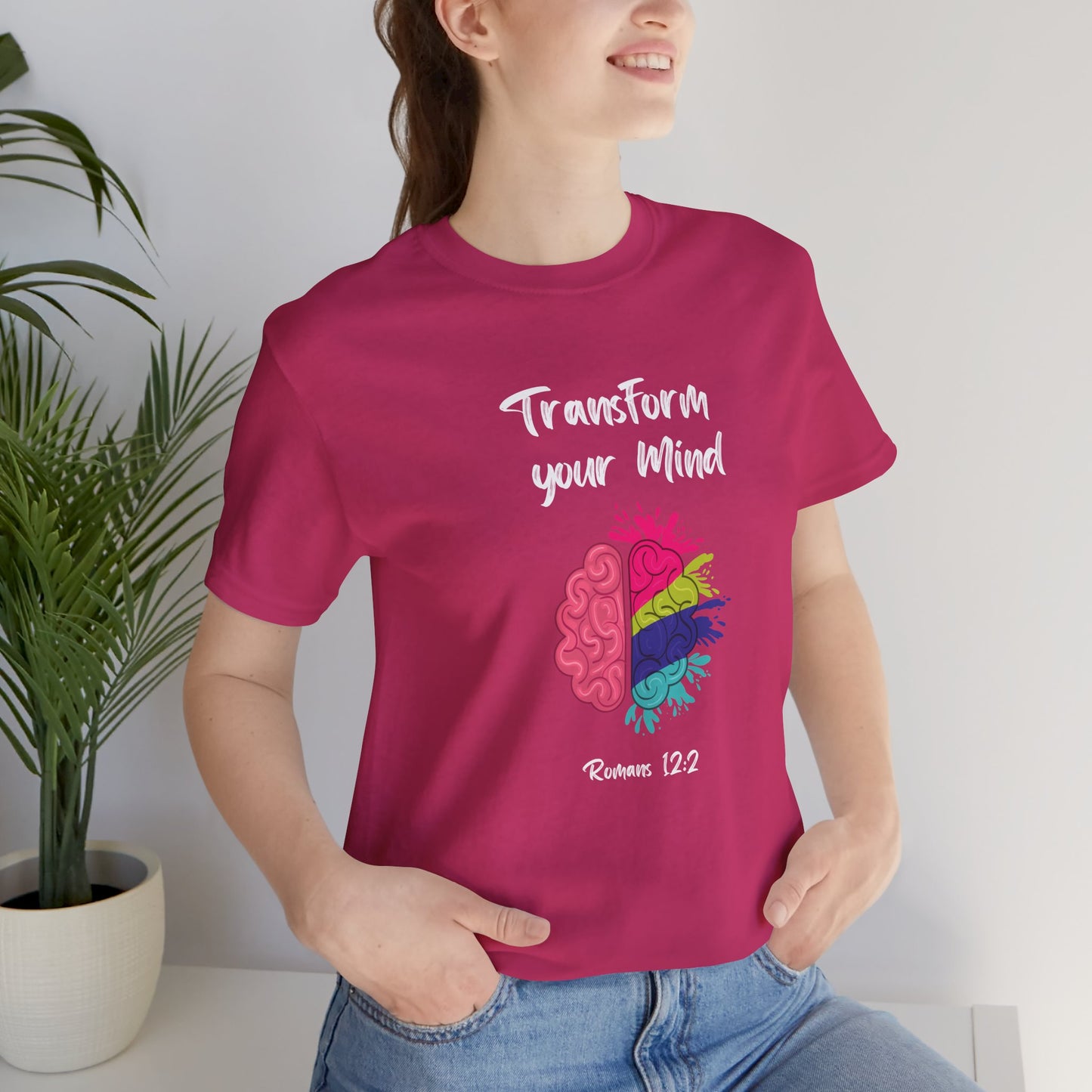 “Transform Your Mind” Christian T-Shirt – Romans 12:2 Inspired Faith Tee