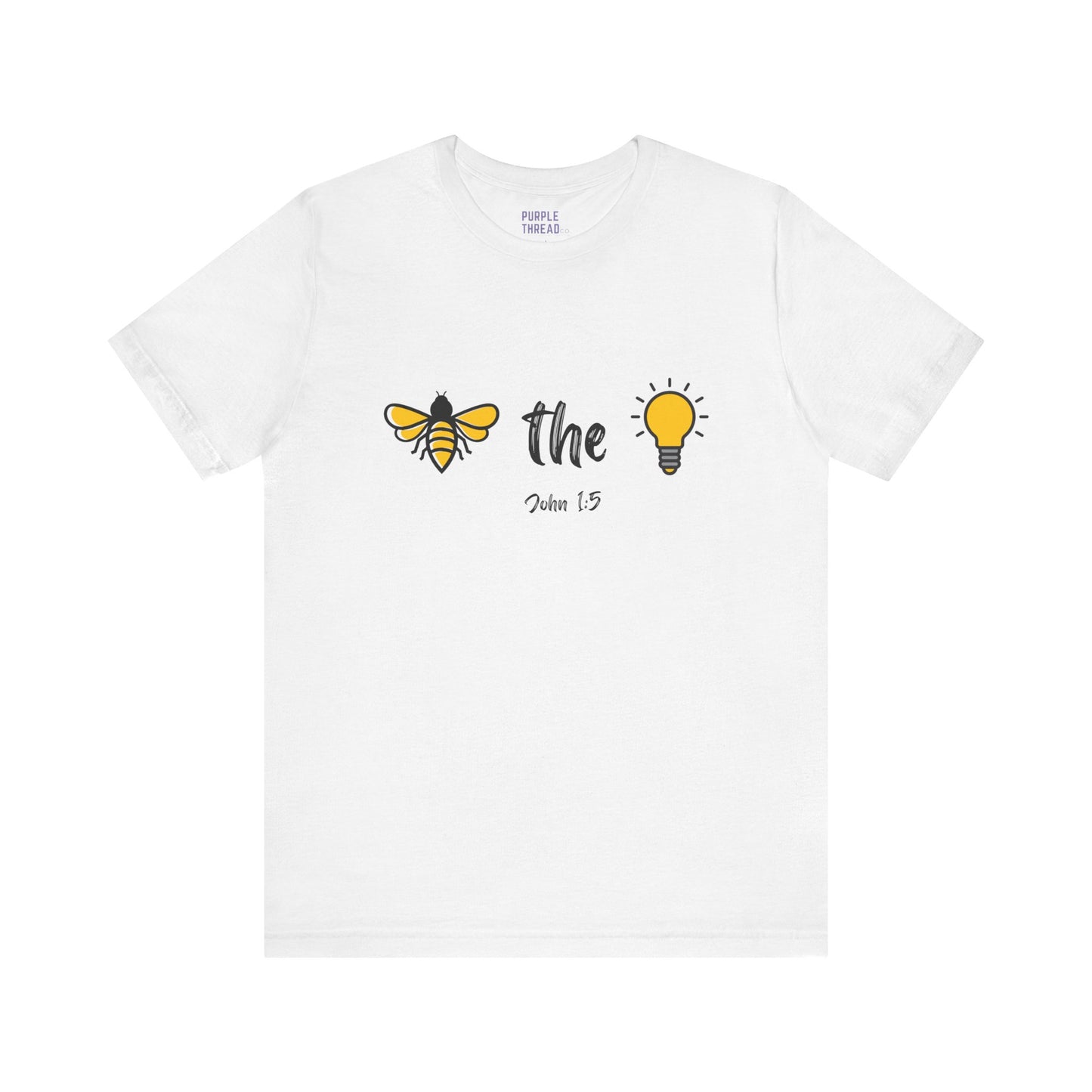 "Bee the Light" Jesus Shirt – Scripture T-Shirt for Men and Women Light and Cheerful Bee & Light Bulb Tee, Inspirational Gift, Summer Fashion, Nature Lover Shirt, Fun Daily Wear, Versatile Casual Top