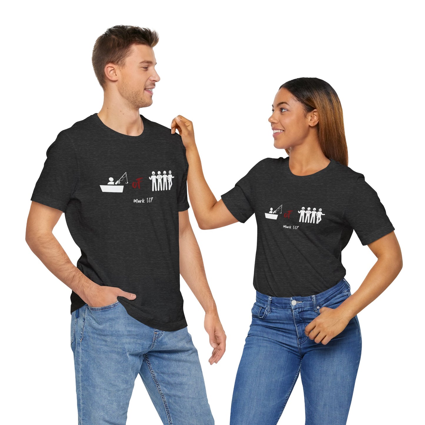 "Fisher of Men" Tee, Christian T-Shirt for Women and Men – Faith-Based Graphic Tee with Bible Verse or Inspirational Message – Soft Unisex Fit – Religious Apparel for Church, Gifts, or Everyday Wear – Jesus Shirt, Spiritual Clothing, Scripture Tee