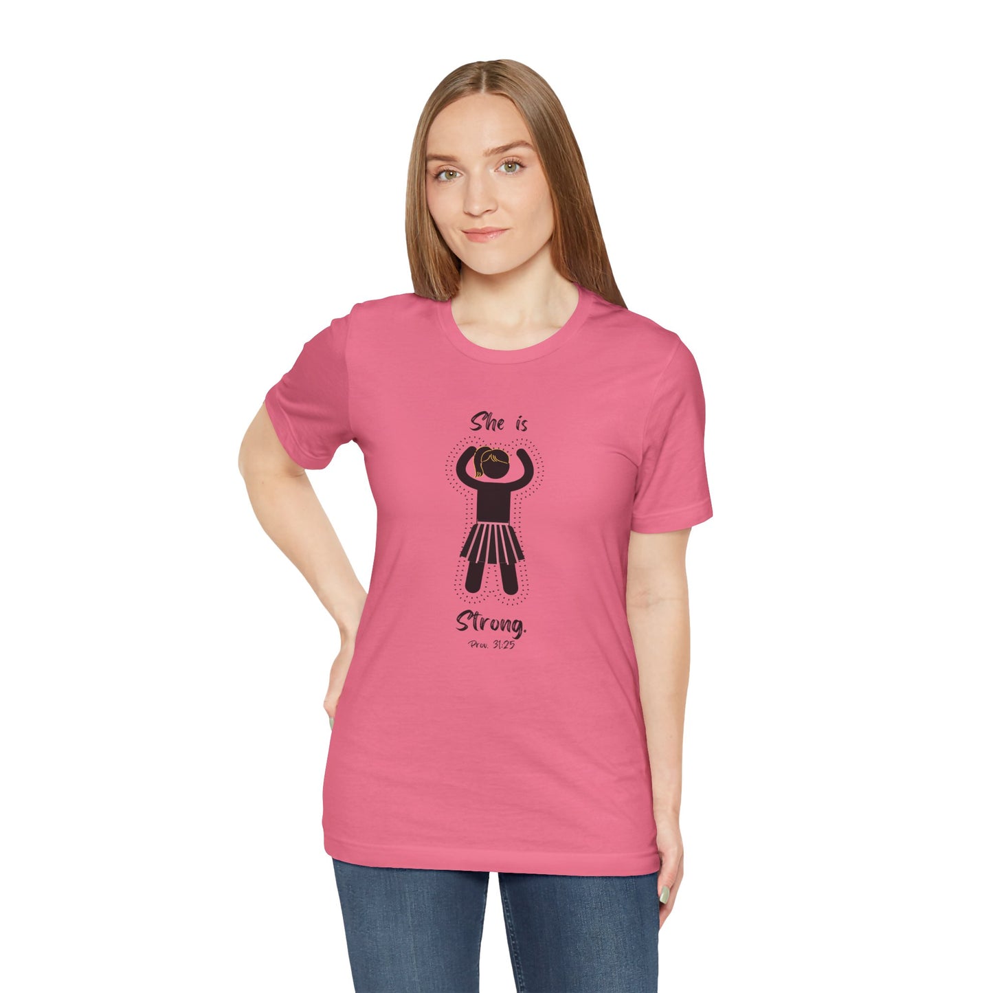She is Strong LITE Proverbs 31:25 Christian Women’s T-Shirt – Faith-Based Inspirational Tee