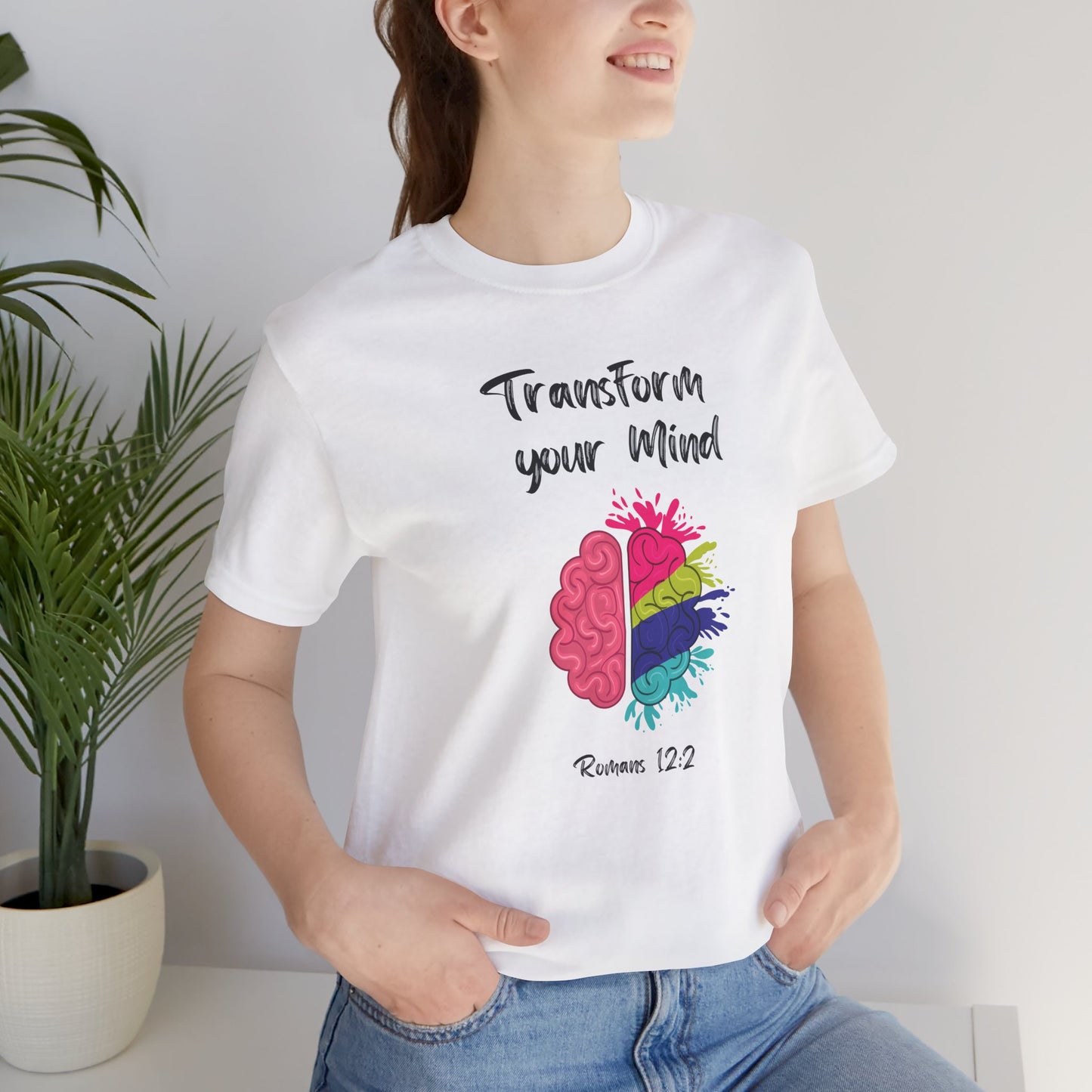 “Transform Your Mind” Christian T-Shirt – Romans 12:2 Inspired Faith Tee