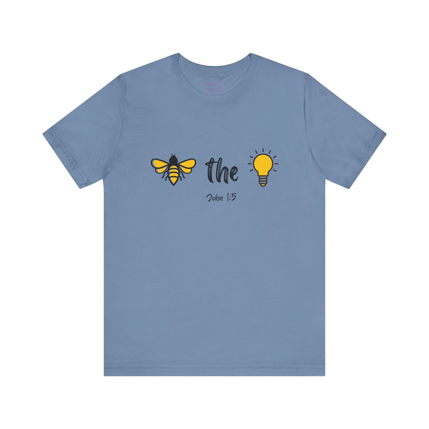 "Bee the Light" Jesus Shirt – Scripture T-Shirt for Men and Women Light and Cheerful Bee & Light Bulb Tee, Inspirational Gift, Summer Fashion, Nature Lover Shirt, Fun Daily Wear, Versatile Casual Top
