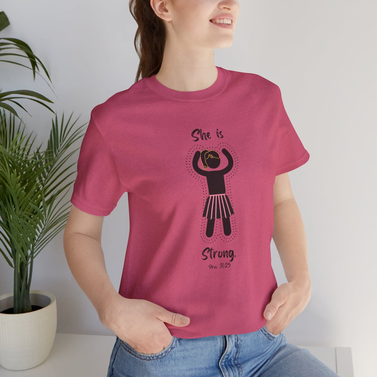 She is Strong LITE Proverbs 31:25 Christian Women’s T-Shirt – Faith-Based Inspirational Tee