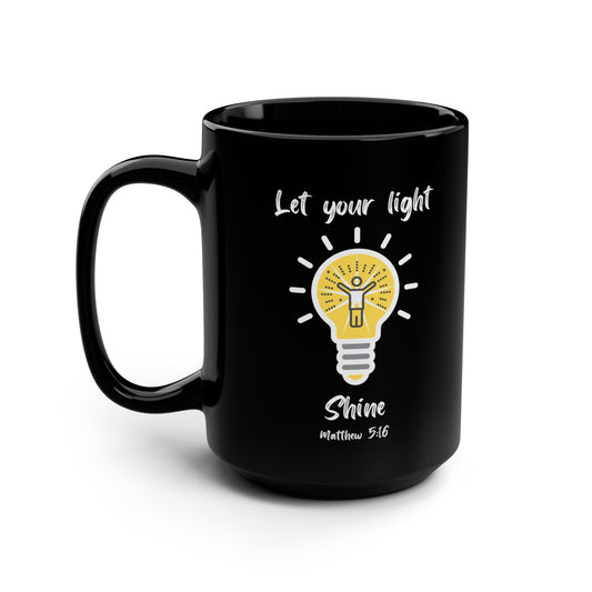 Let your Light Shine, Scripture mug, Bible mug, Pastor mug, Inspirational mug, Christian mug, Black mug, Pastor gift