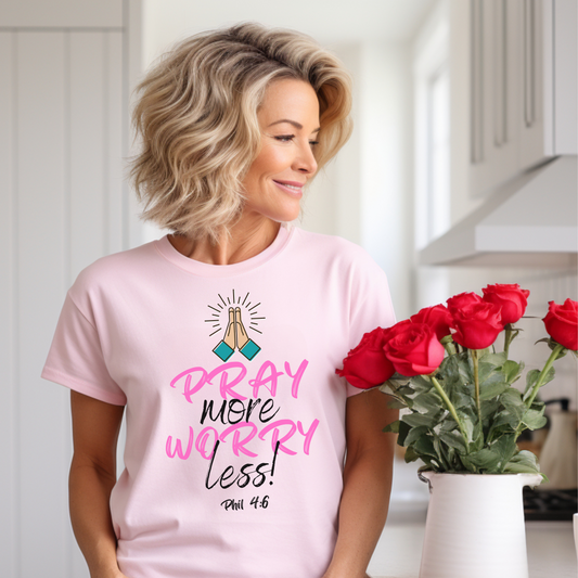 Prayer-Inspired Unisex Tee - ‘Pray More Worry Less!’